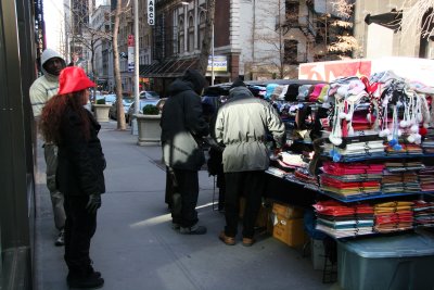 Hat & Scarf Vendor at 45th Street