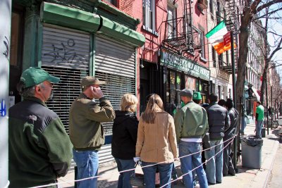 Lining Up at McSorley's Old Ale House - 11:30am on Saint Patrick's Day