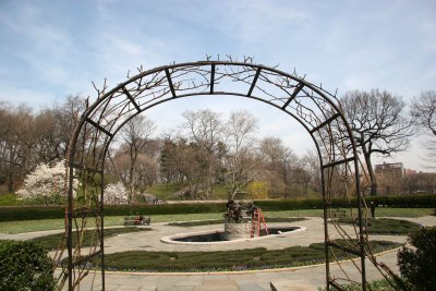 View Toward Harlem Meer - Three Dancing Muses Getting Cleaned Up - Conservatory Gardens