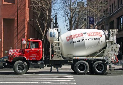 Cement Truck at NYU Library Lane