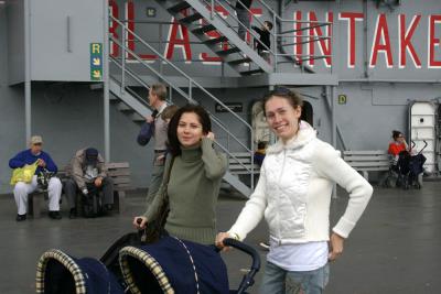 Vika and Nadia, USS Intrepid, NYC. April 2006