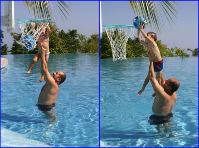 Dunkin' in the pool