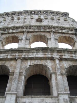 Looking up at the Colosseum.JPG
