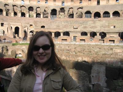 Julie and the Colosseum.JPG
