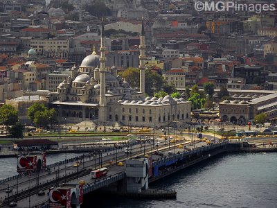 Yeni Camii from the Galata Tower, Istanbul, Turkey