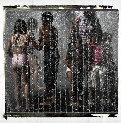 trapped in a fountain