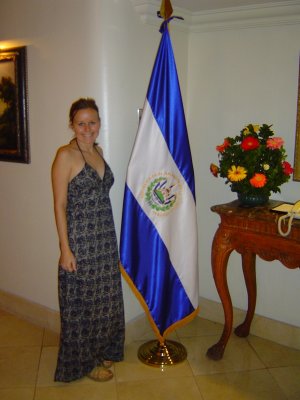 Photo Op with the El Salvadorian flag