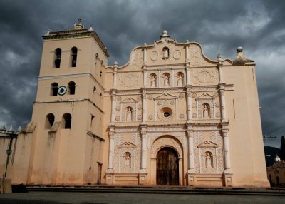 Cathedral under a stormy sky