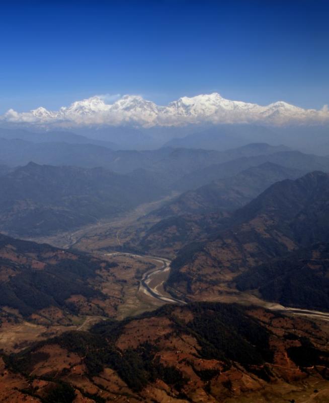 Annapurna peaks, taken during the flight from Kathmandu to Pokhara
