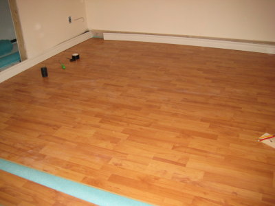 Almost finished the bedroom floor before dinner.