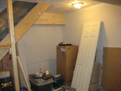 Computer nook under the stairs