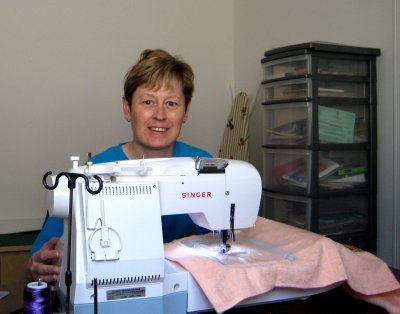 Me on my embroidery machine