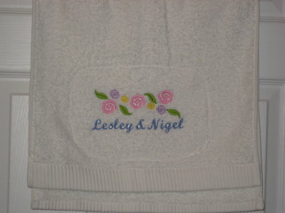 Lesley & Nigels towel
