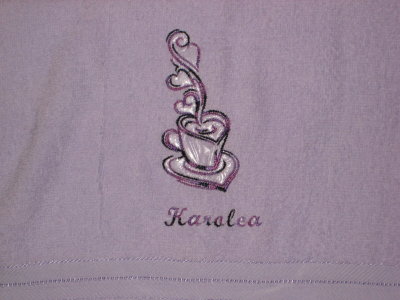 Karolea, my coffee buddy's towel
