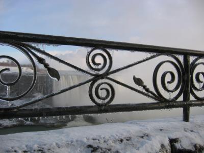 Icy railings