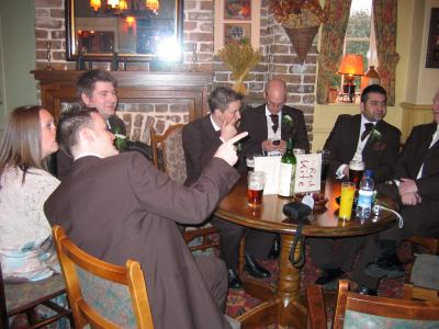 All in the pub before the wedding