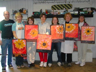 Teacher, artists and creations - Sheila, Sylvia's group