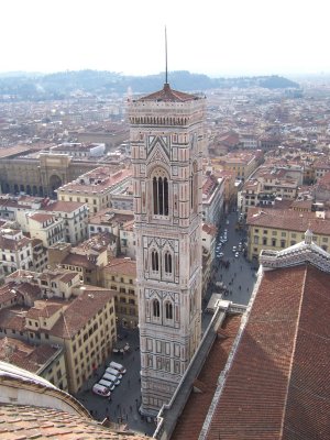 Giotto's bell tower from top of Duomo - Florence