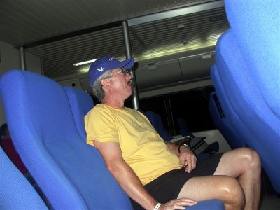 Keith on Ferry to Cozumel