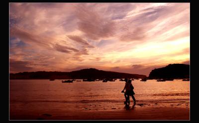...Walking at sunset ...