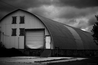 Semi-Quonset before a storm