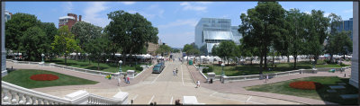 1/4 of The Art Fair on the Square -  Pano from the State Capitol Steps