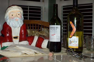 Santa and wine