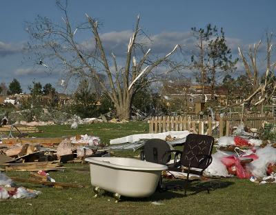 Aftermath of the tornados that hit Gallatin, TN on April 7th, 2006