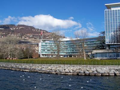 The Nestle building from their dock