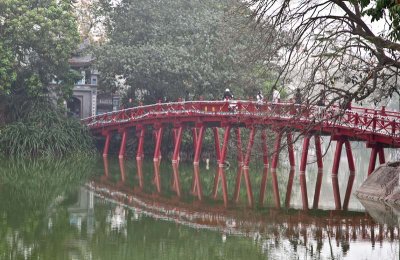 The Huc Bridge, Hoan Kiem lake in Hanoi
