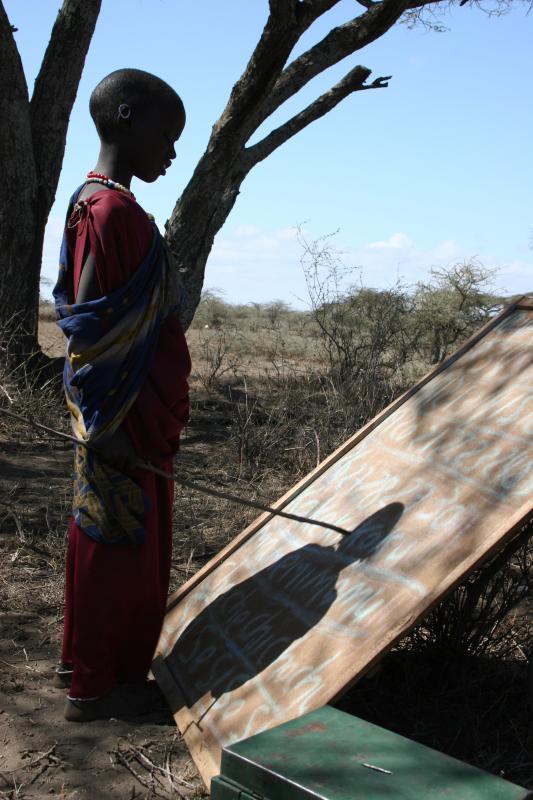 Makeshift Masai teacher