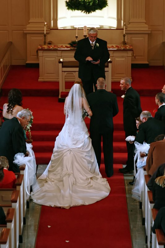 SMILING AT HIS BRIDE