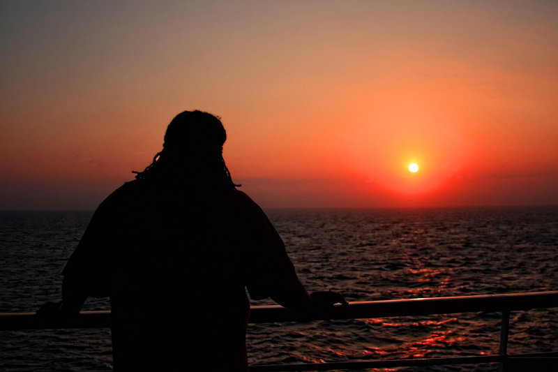 SUNSET ON THE HIGH SEAS