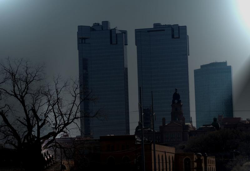 FINALLY, SOME RAIN IN  DOWNTOWN FORT WORTH