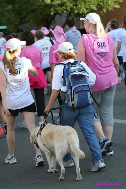 BLIND LADY WALKING THE 5K