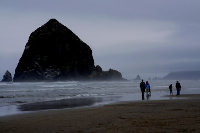 MISTY MORNING AT HAYSTACK ROCK