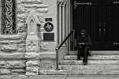 SITTING ON THE STEPS