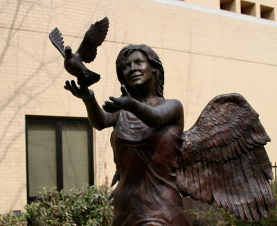 This image is of an angel at the Harris HEB Hospital in Bedford, 
TX.  She is freeing the patients there of their illnesses and giving flight to the babies being born.  This is the same hospital where I had my radical mastectomy surgery.