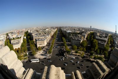 The view from the top of the Arc-de-Triomphe