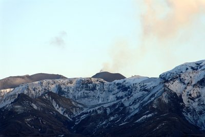 A volcanic eruption in Eyjafjalla volcano
