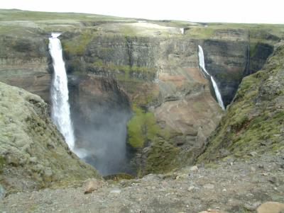 The waterfalls Haifoss and Granni