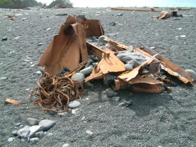 Remains of some unfortunate ship which has stranded
