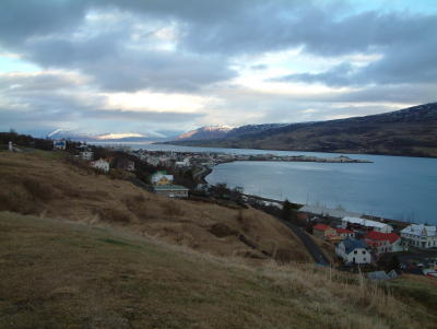 Overlooking the old part of Akureyri