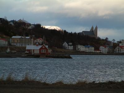 The Akureyri church and a part of old Akureyri