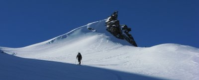 Skiing near the Joffre Mattier Col, Anniversary Glacier