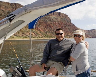 Kathy and her brother Jeff on flaming gorge