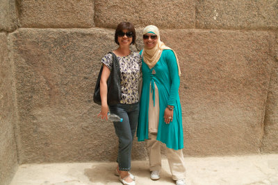Outside the Sphinx with the tour guide