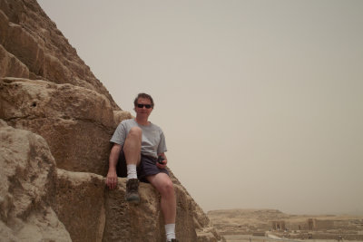 Mr Bob siting on Khufu's Pyramid