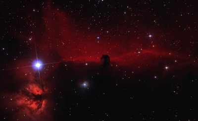 The Horse Head and Flame Nebulae IC434 Barnard 33 and NGC 2024