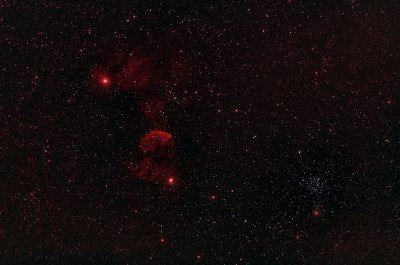 The Jellyfish and Friends (IC443, IC 444 and CR89, M35, NGC2158, IC2157) - 3000 pixels
